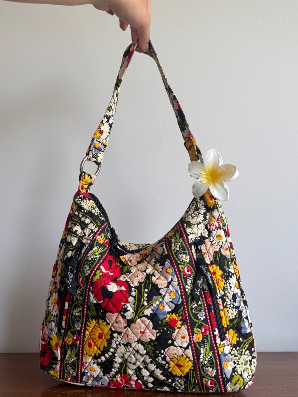 Vera Bradley Poppy Fields Shoulder Bag Multi-Color Hobo Bag Side Pockets